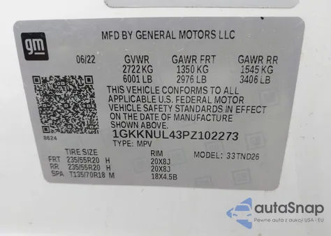 2023 GMC Acadia Awd Slt from USA, damaged, VIN 1GKKNUL43PZ102273